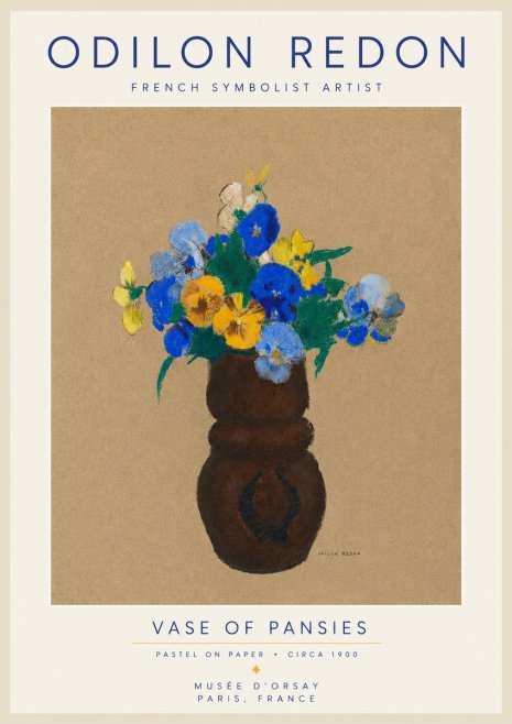 Odilon Redon Vase of Pansies No5 - Plakat