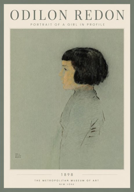 Odilon Redon Portrait of a Girl in Profile No4 - Plakat
