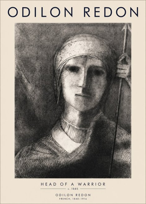 Odilon Redon Head of a Warrior No3 - Plakat