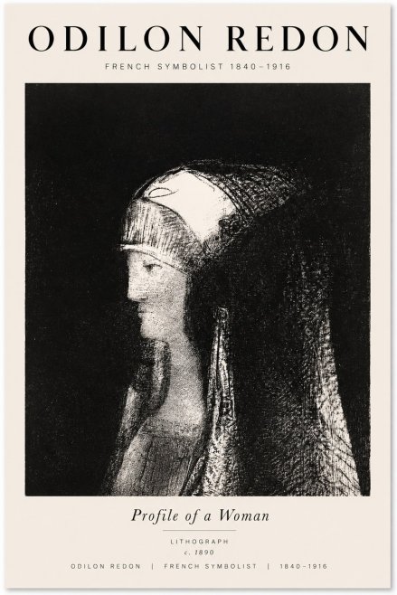 Odilon Redon Profile of a Woman No1 - Plakat