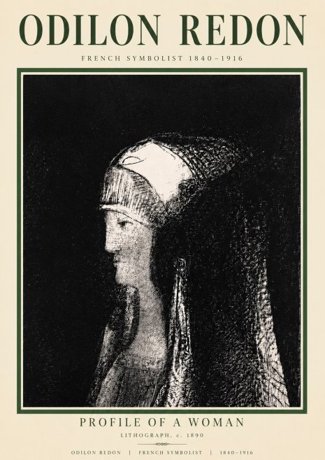 Odilon Redon Profile of a Woman No5 - Plakat