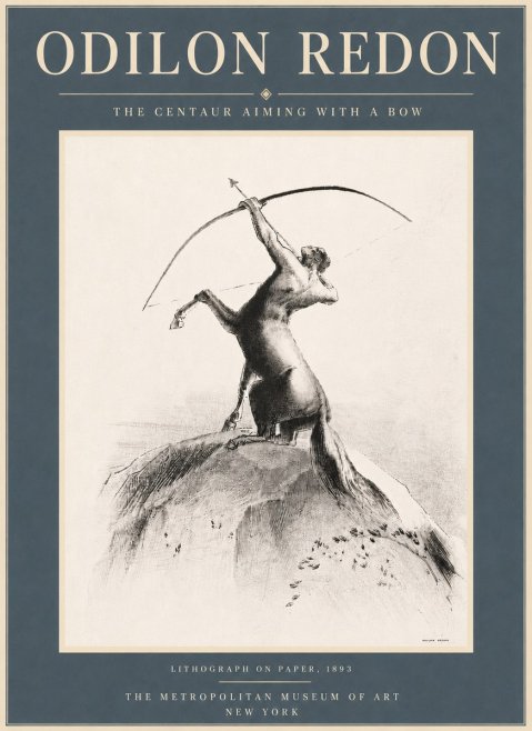 Odilon Redon The Centaur Aiming with a Bow No6 - Plakat