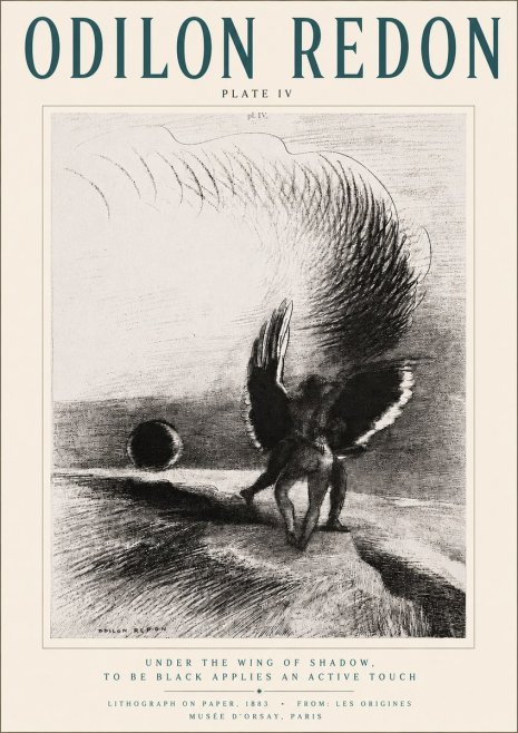 Odilon Redon Sous L'aile D'ombre L'être Noir Appliquait Une Active Morsure Plate Iv No4 - Plakat