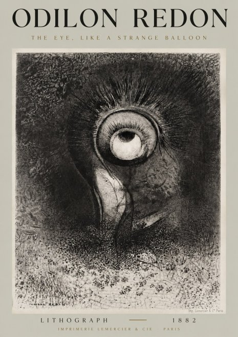 Odilon Redon The Eye, Like a Strange Balloon No2 - Plakat