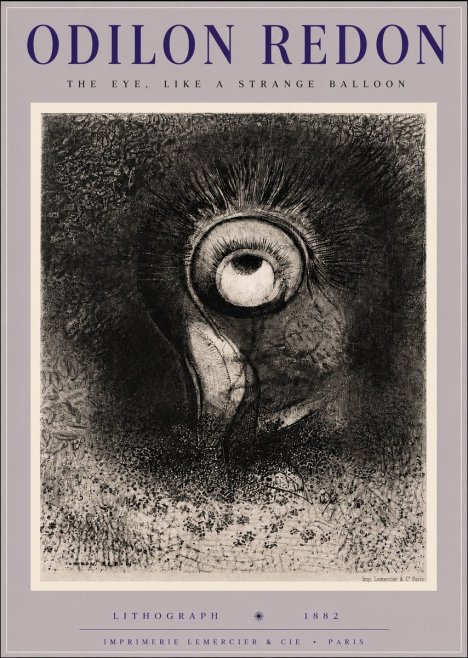 Odilon Redon The Eye, Like a Strange Balloon No6 - Plakat