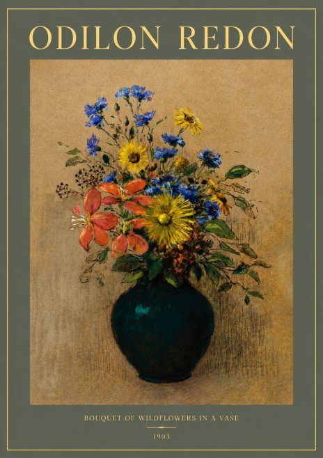 Odilon Redon Bouquet of Wildflowers in a Vase No2 - Plakat