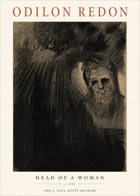 Odilon Redon Head of a Woman No6 - Plakat