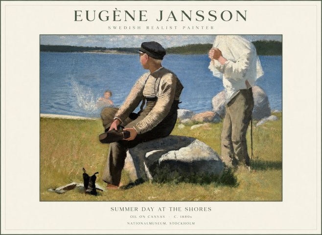 Eugène Jansson Summer Day at the Shores No1 - Plakat