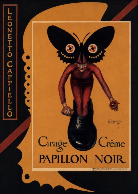 Leonetto Cappiello Cirage Crème Papillon Noir No2 - Plakat