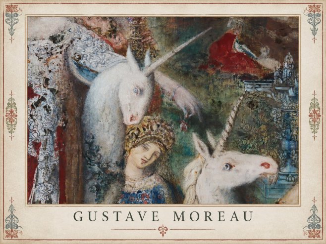 Gustave Moreau The Unicorns II No1 - Plakat