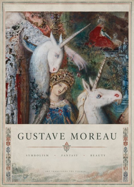 Gustave Moreau The Unicorns II No5 - Plakat