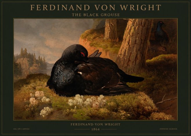 Ferdinand von Wright The Black Grouse No1 - Plakat