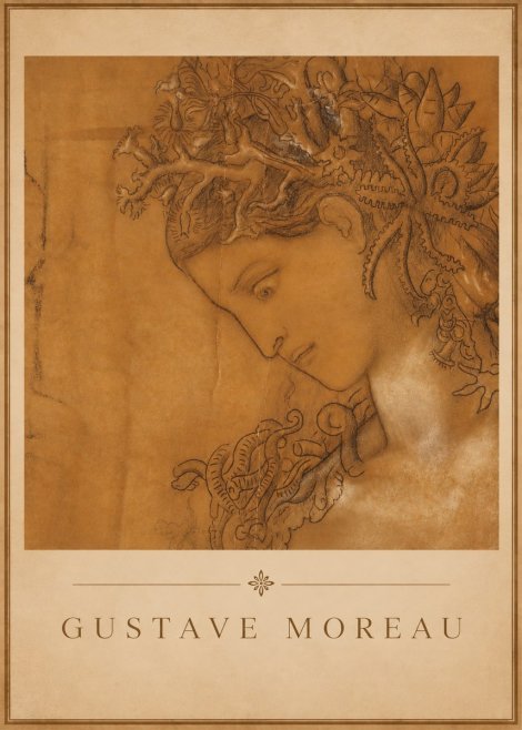 Gustave Moreau Head of a Woman No3 - Plakat