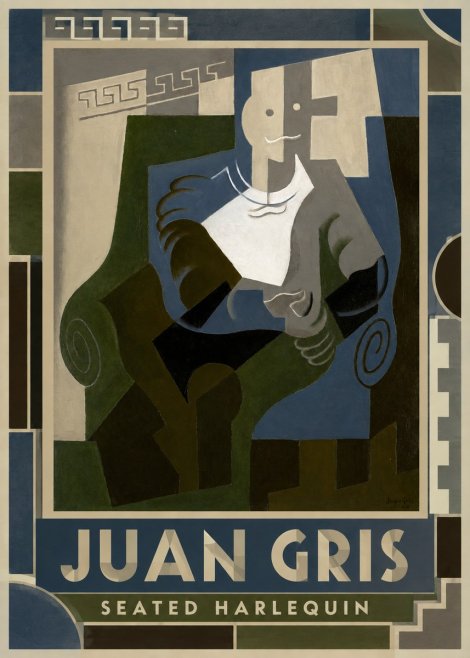 Juan Gris Seated Harlequin No1 - Plakat
