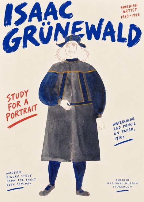 Isaac Grünewald Study for a Portrait No5 - Plakat