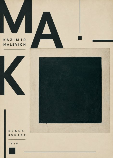 Kazimir Malevich Black Square No5 - Plakat