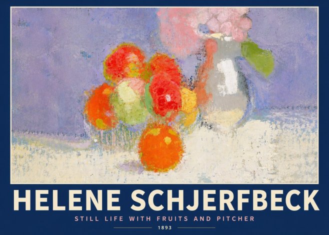 Helene Schjerfbeck Still Life with Fruits and Pitcher No4 - Plakat