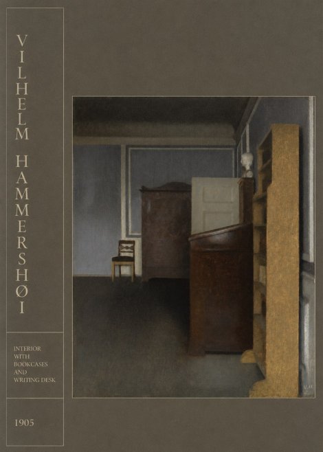 Vilhelm Hammershøi Interior with Bookcases and Writing Desk No2 - Plakat