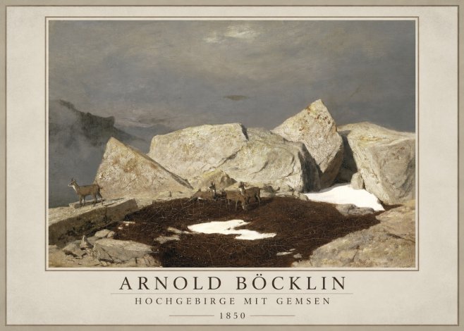 Arnold Böcklin Hochgebirge Mit Gemsen No1 - Plakat