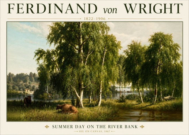 Ferdinand von Wright Summer Day on the River Bank No4 - Plakat