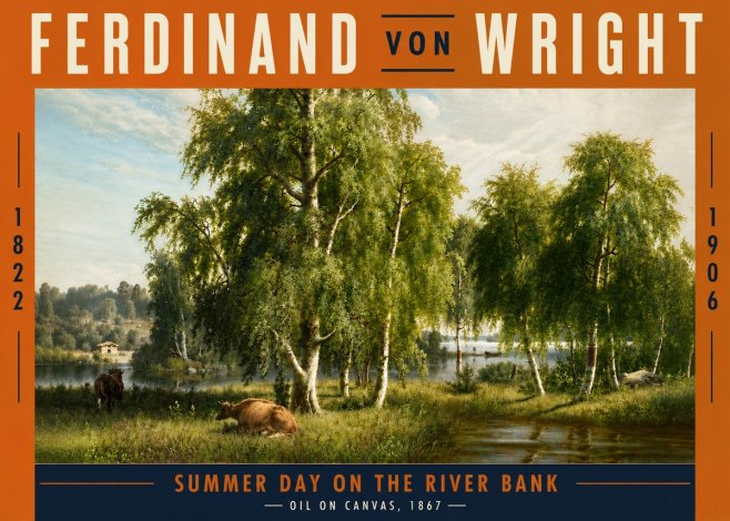 Ferdinand von Wright Summer Day on the River Bank No5 - Plakat