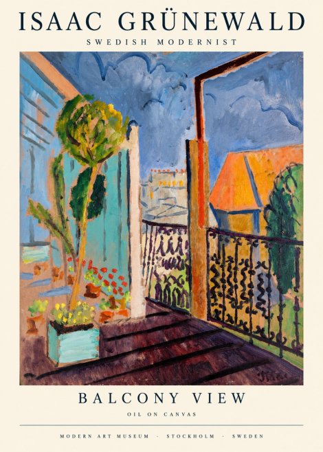 Isaac Grünewald The Balcony No3 - Plakat
