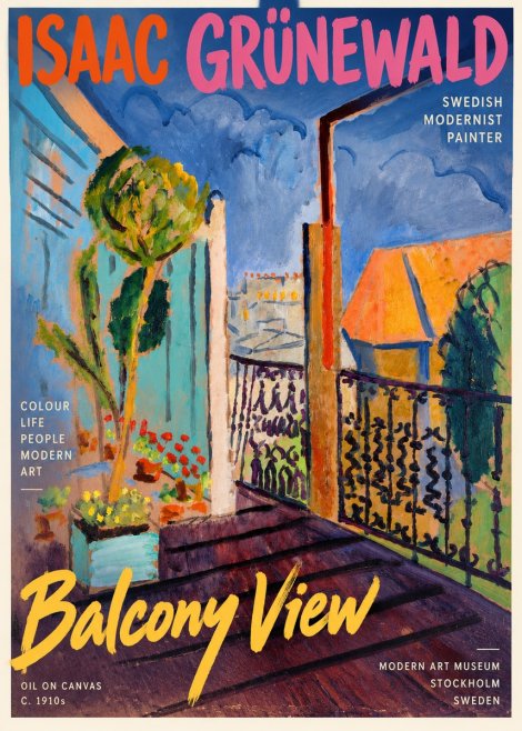 Isaac Grünewald The Balcony No4 - Plakat