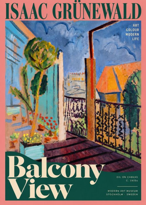 Isaac Grünewald The Balcony No5 - Plakat