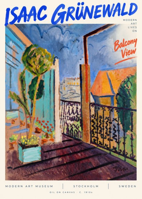 Isaac Grünewald The Balcony No6 - Plakat