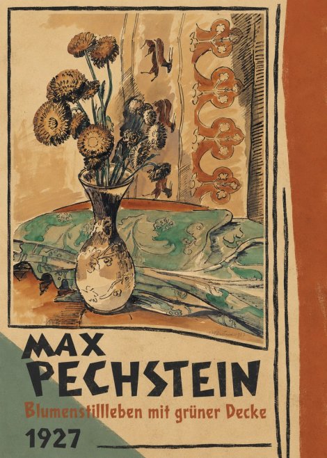 Max Pechstein Blumenstillleben Mit Grüner Decke No2 - Plakat