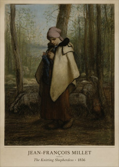 Jean-François Millet The Knitting Shepherdess · 1856 No5 - Plakat