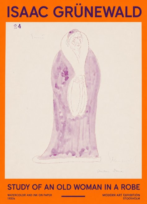 Isaac Grünewald Study of an Old Woman in a Robe No2 - Plakat