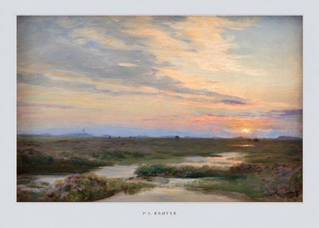P.S. Krøyer Moorland with Sunset No5 - Plakat