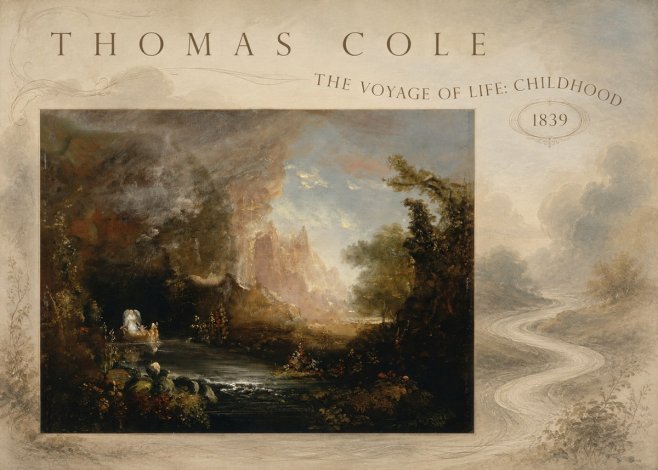 Thomas Cole The Voyage of Life: Childhood II No5 - Plakat