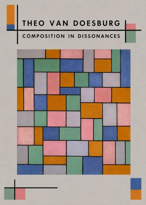 Theo van Doesburg Composition in Dissonances No3 - Plakat