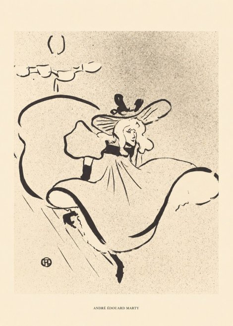 André Édouard Marty Elegant Woman with Hat No6 - Plakat