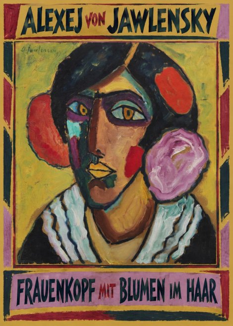 Alexej von Jawlensky Frauenkopf Mit Blumen Im Haar No1 - Plakat