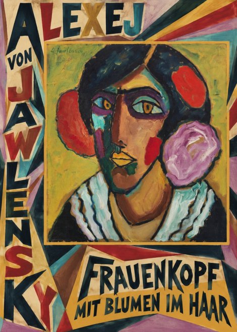 Alexej von Jawlensky Frauenkopf Mit Blumen Im Haar No6 - Plakat