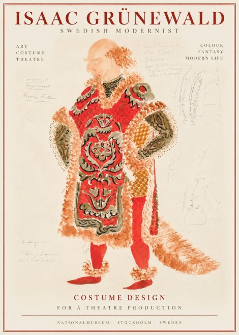 Isaac Grünewald Costume Design for a Theatre Production No1 - Plakat