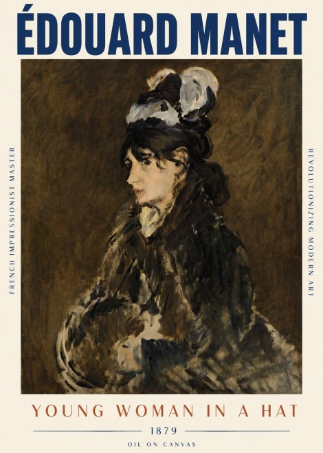 Édouard Manet Young Woman in a Hat I No5 - Plakat