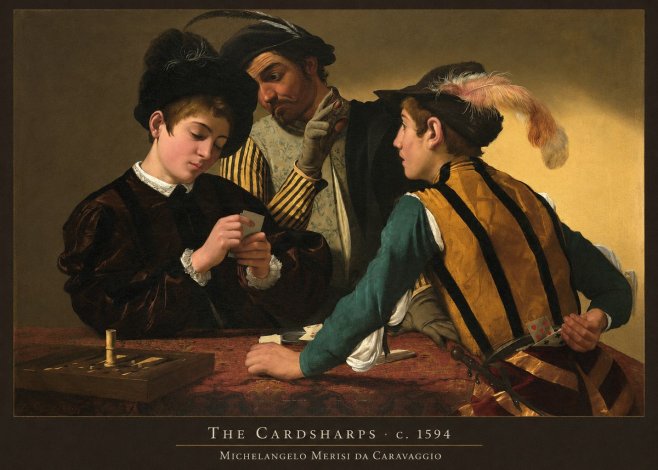 Michelangelo Merisi da Caravaggio The Cardsharps III No3 - Plakat