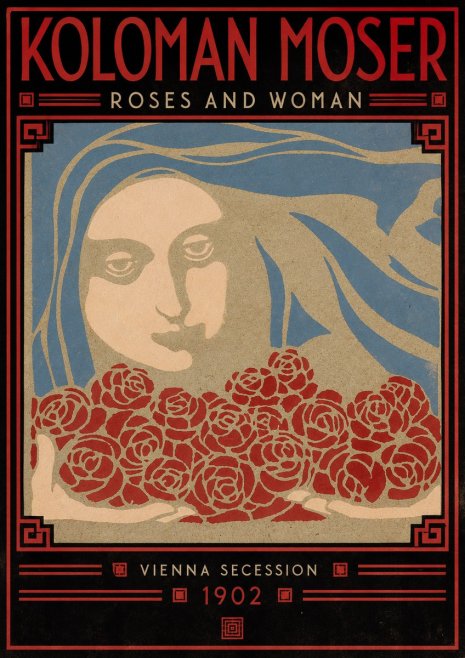 Koloman Moser Roses and Woman No5 - Plakat
