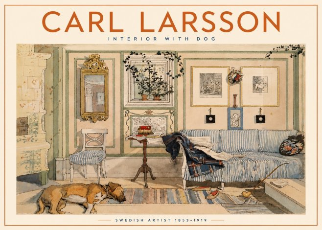 Carl Larsson Interior with Dog No5 - Plakat