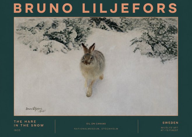 Bruno Liljefors The Hare in the Snow No2 - Plakat