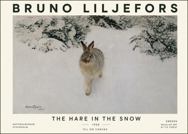 Bruno Liljefors The Hare in the Snow No5 - Plakat