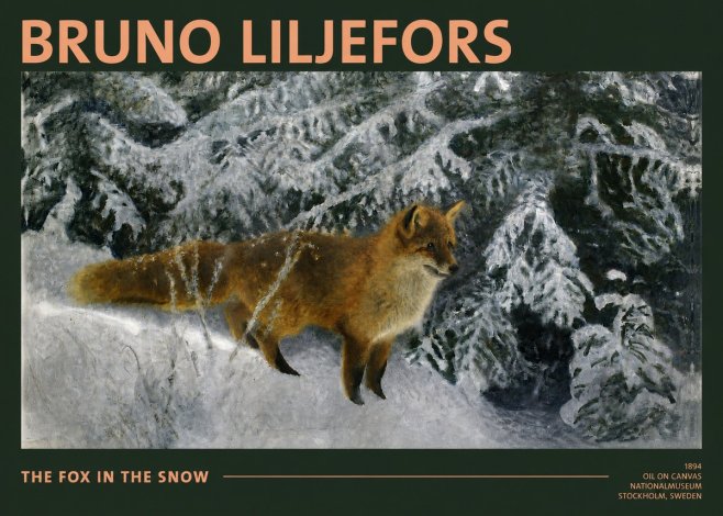 Bruno Liljefors The Fox in the Snow No2 - Plakat