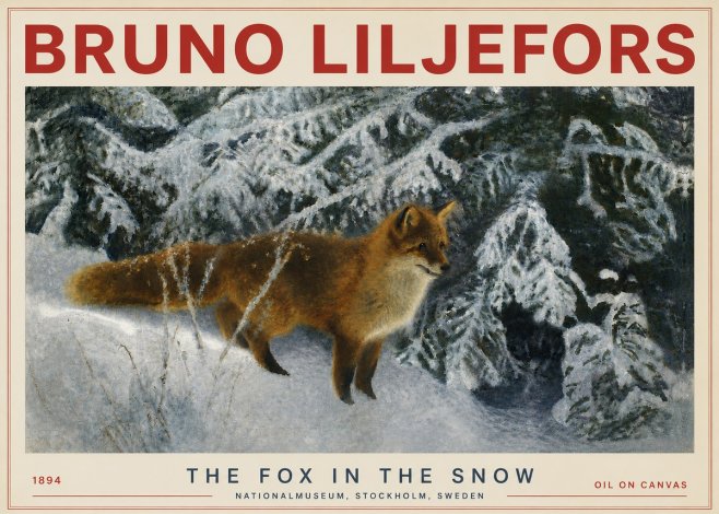 Bruno Liljefors The Fox in the Snow No4 - Plakat