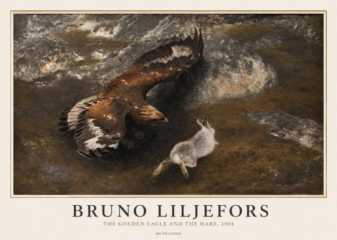 Bruno Liljefors The Golden Eagle and the Hare, 1904 No1 - Plakat
