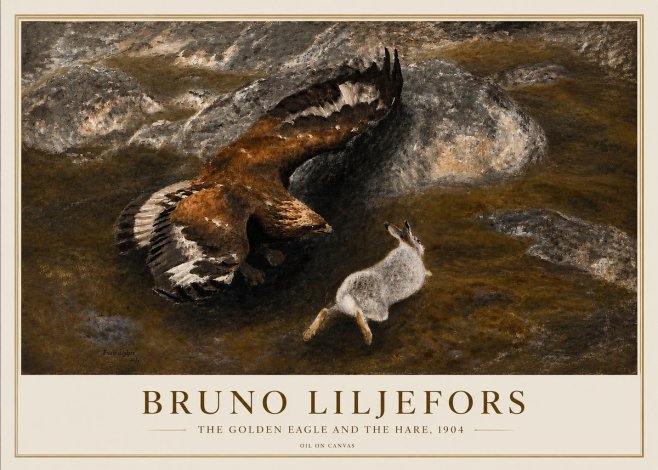 Bruno Liljefors The Golden Eagle and the Hare, 1904 No3 - Plakat