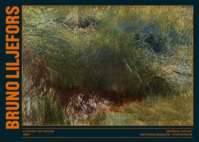 Bruno Liljefors A Study of Grass No2 - Plakat